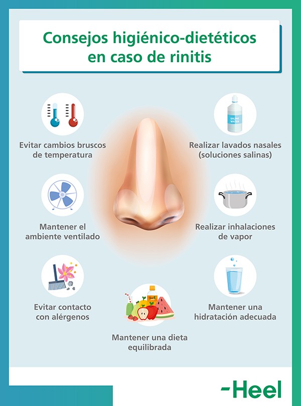 Consejos higiénico-dietéticos en caso de rinitis