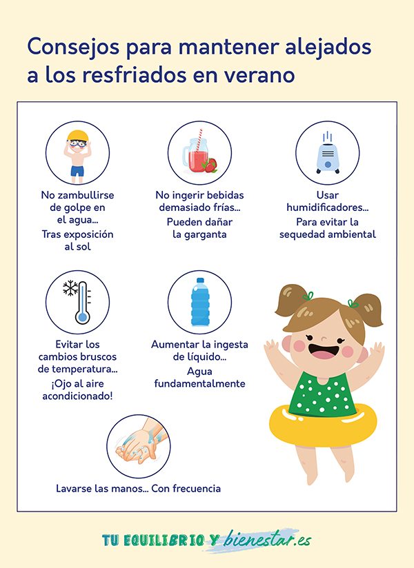 Cómo evitar los resfriados de verano en niños: consejos mantener alejados resfriados verano - HeelEspaña